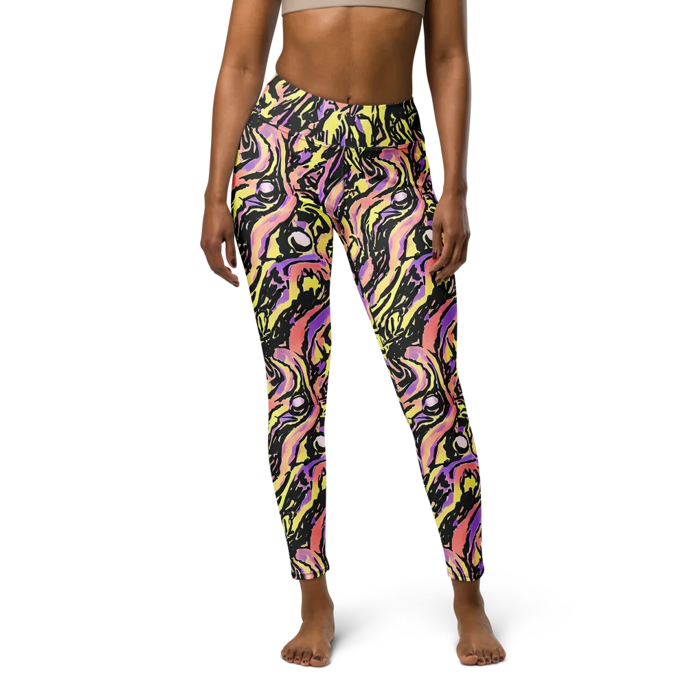 Pastel Riot on Yoga Leggings — Front