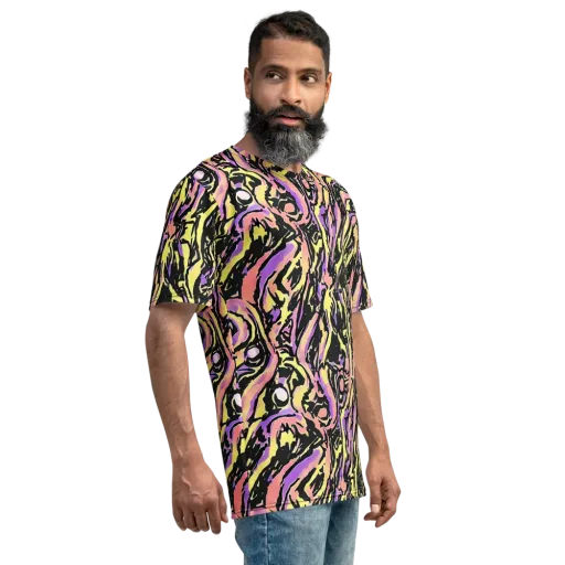 Pastel Riot on a Men's Crew Neck T-Shirt