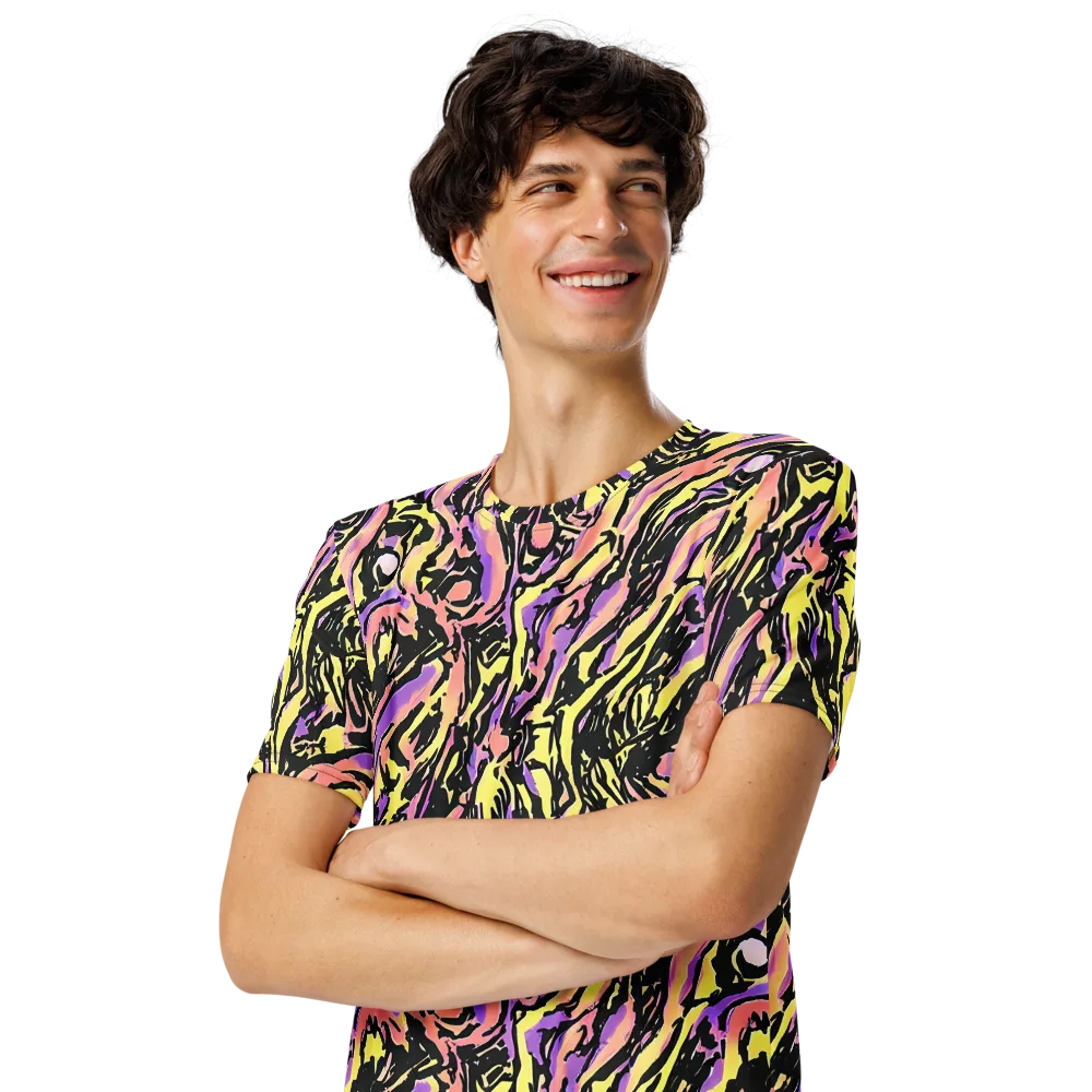 Pastel Riot on Men's Crew Neck T-Shirt — Left Front