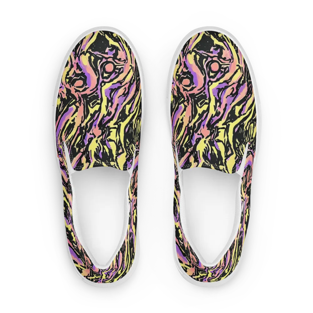 Pastel Riot on Men's Slip-On Canvas Shoes — Front