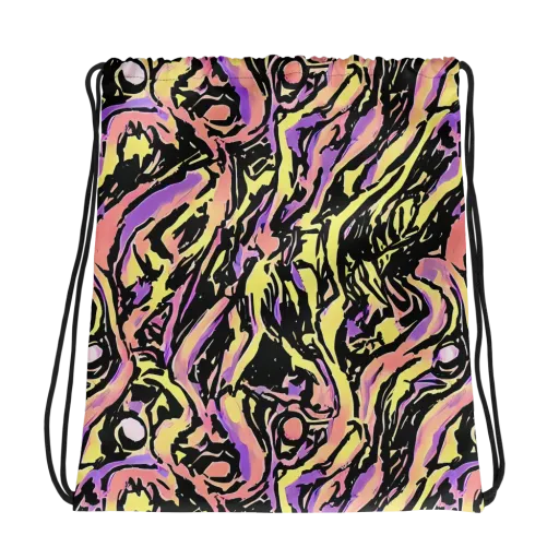 Pastel Riot on a Drawstring Bag