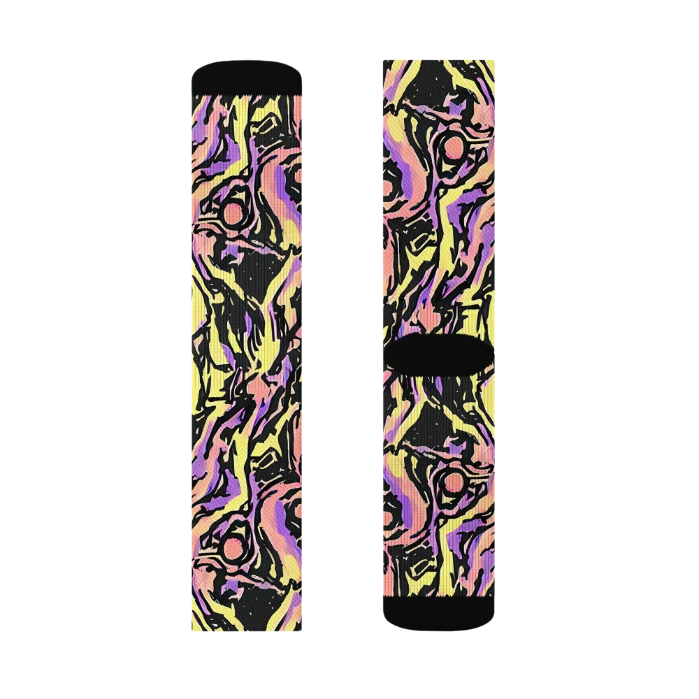 Pastel Riot on Socks — Left Sock