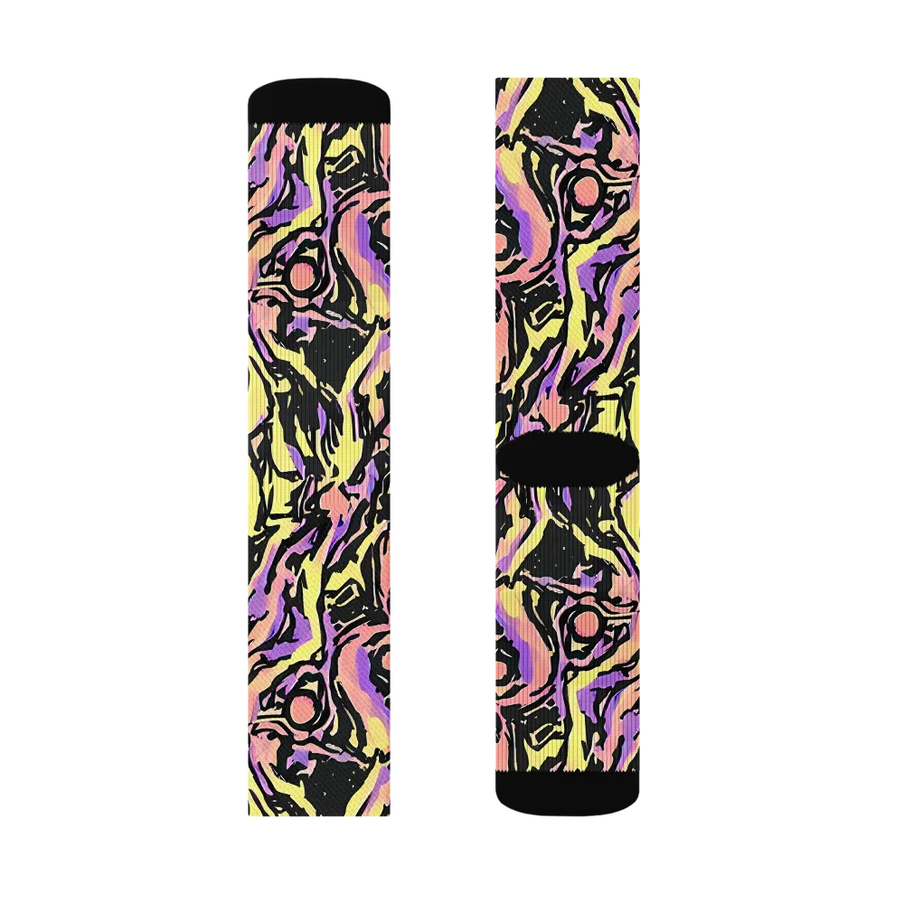 Pastel Riot on Socks — Right Sock