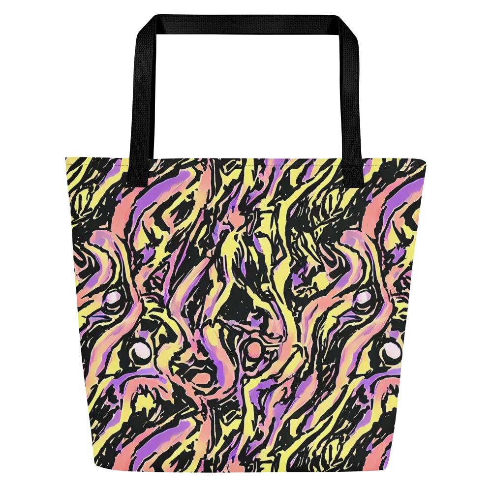 Pastel Riot on Large Tote Bag W/ Pocket — Front