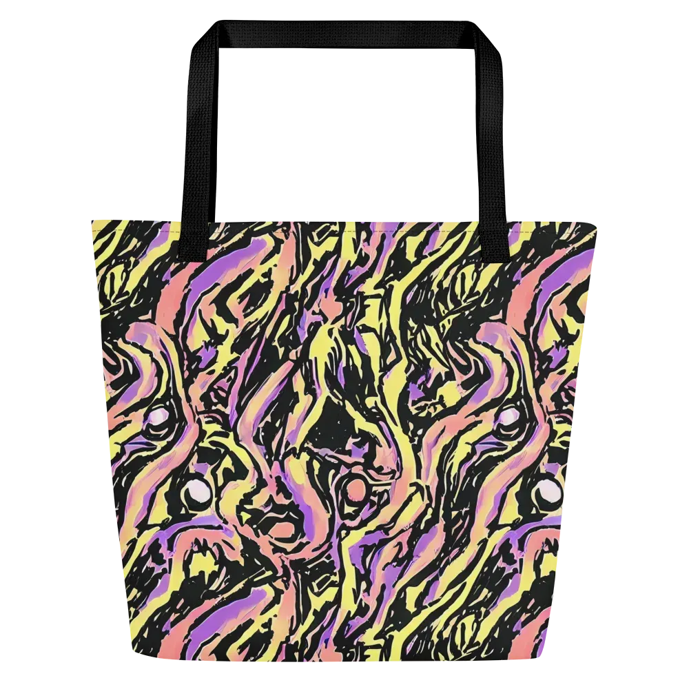 Pastel Riot on Large Tote Bag W/ Pocket — Front