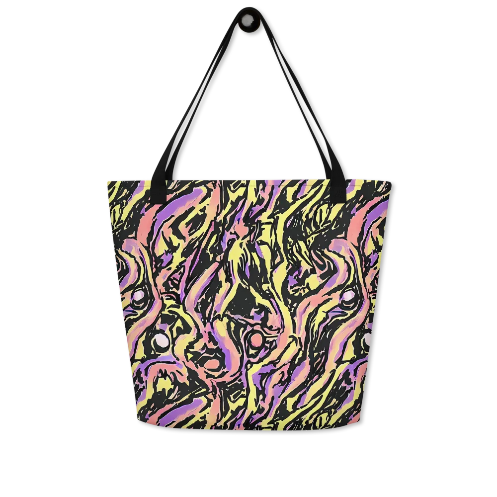 Pastel Riot on Large Tote Bag W/ Pocket — Front