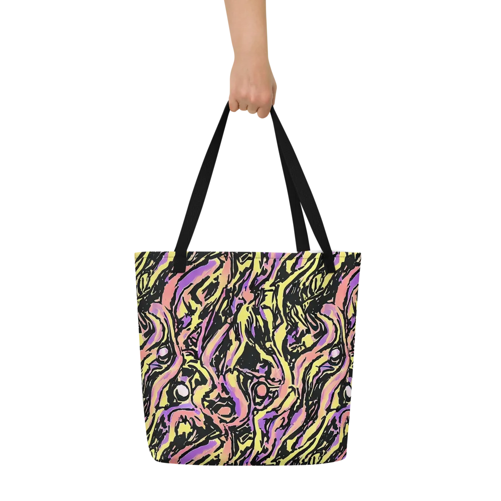 Pastel Riot on Large Tote Bag W/ Pocket — Front