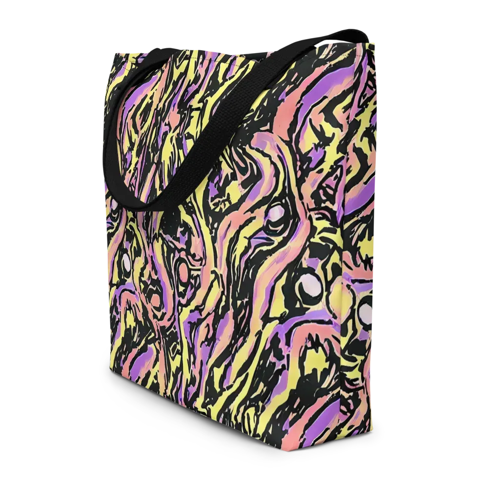 Pastel Riot on Large Tote Bag W/ Pocket — Front