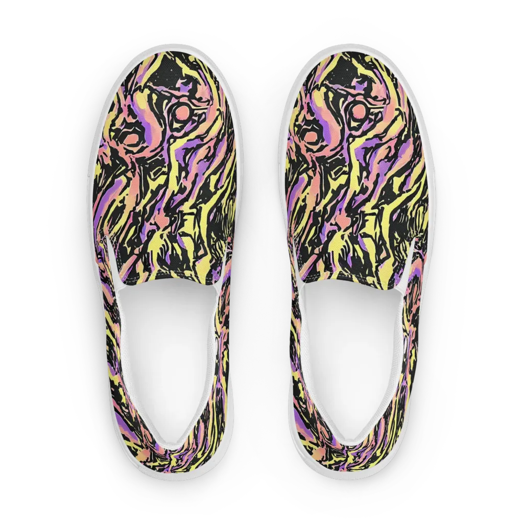 Pastel Riot on Women's Slip-On Canvas Shoes — Front