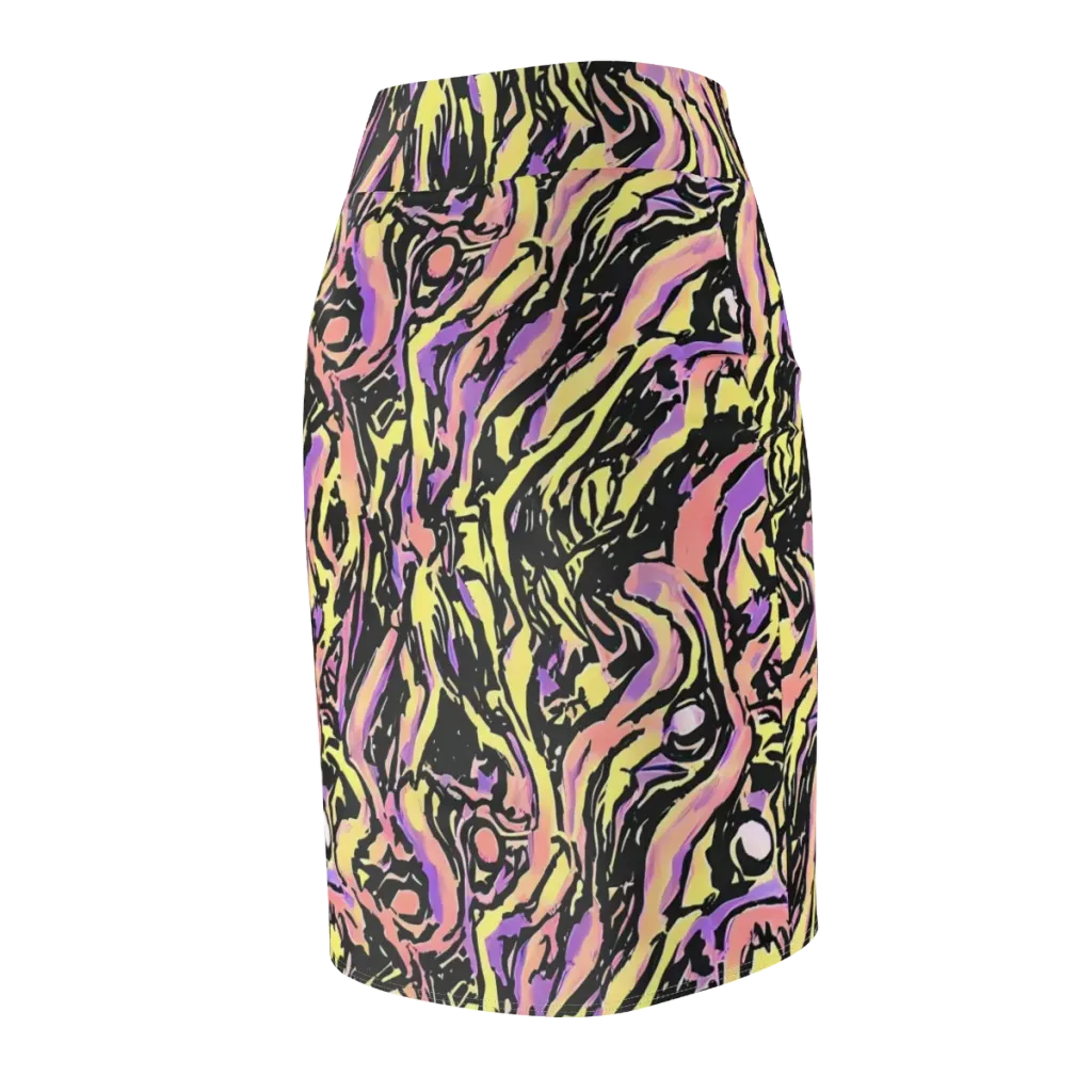 Pastel Riot on Pencil Skirt — Back Side