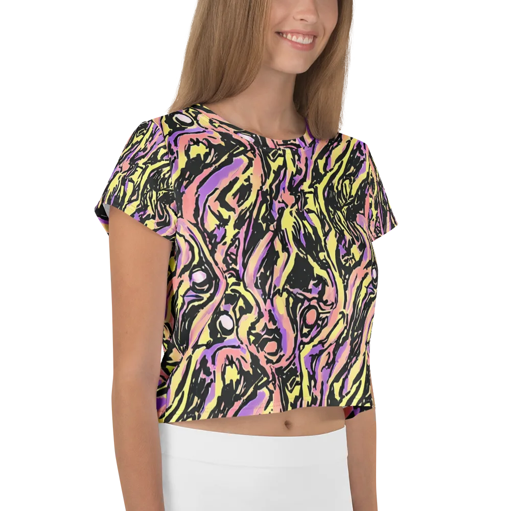 Pastel Riot on Crop Tee — Right