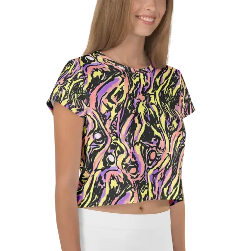 Pastel Riot on a Crop Tee