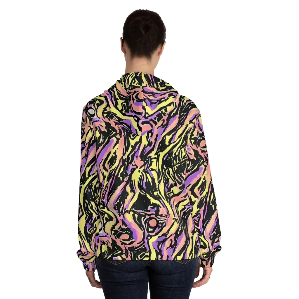 Pastel Riot on Women's Full-Zip Hoodie — Back On Person