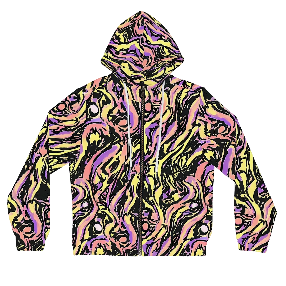 Pastel Riot on Women's Full-Zip Hoodie — Front