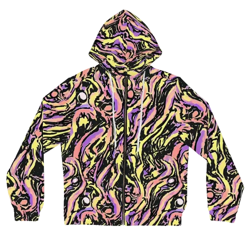 Pastel Riot on a Women's Full-Zip Hoodie