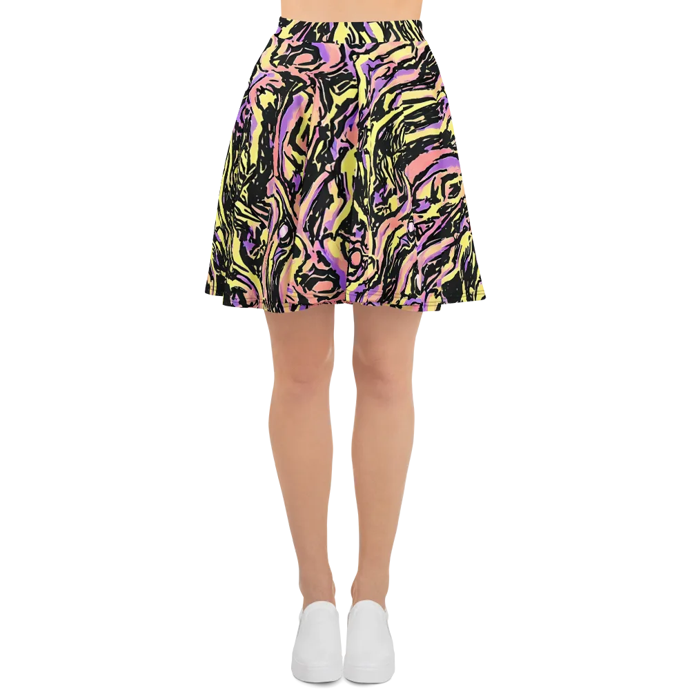 Pastel Riot on Skater Skirt — Front