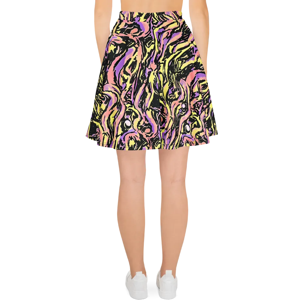 Pastel Riot on Skater Skirt — Back