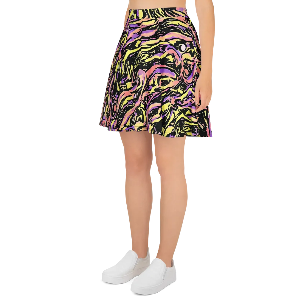 Pastel Riot on Skater Skirt — Left