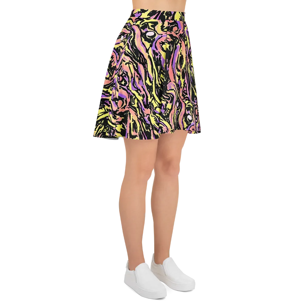 Pastel Riot on Skater Skirt — Right