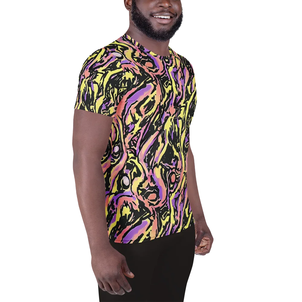 Pastel Riot on Men's Athletic T-Shirt — Right