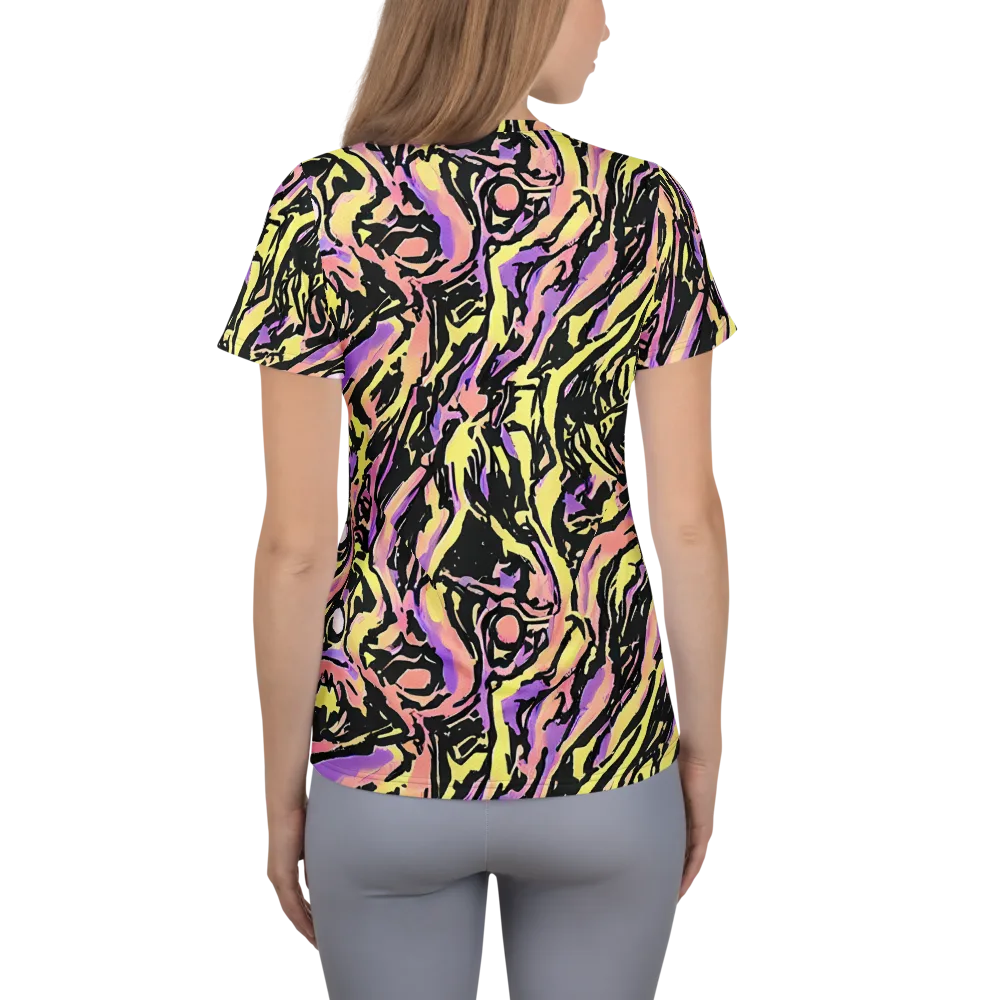 Pastel Riot on Women's Athletic T-Shirt — Back