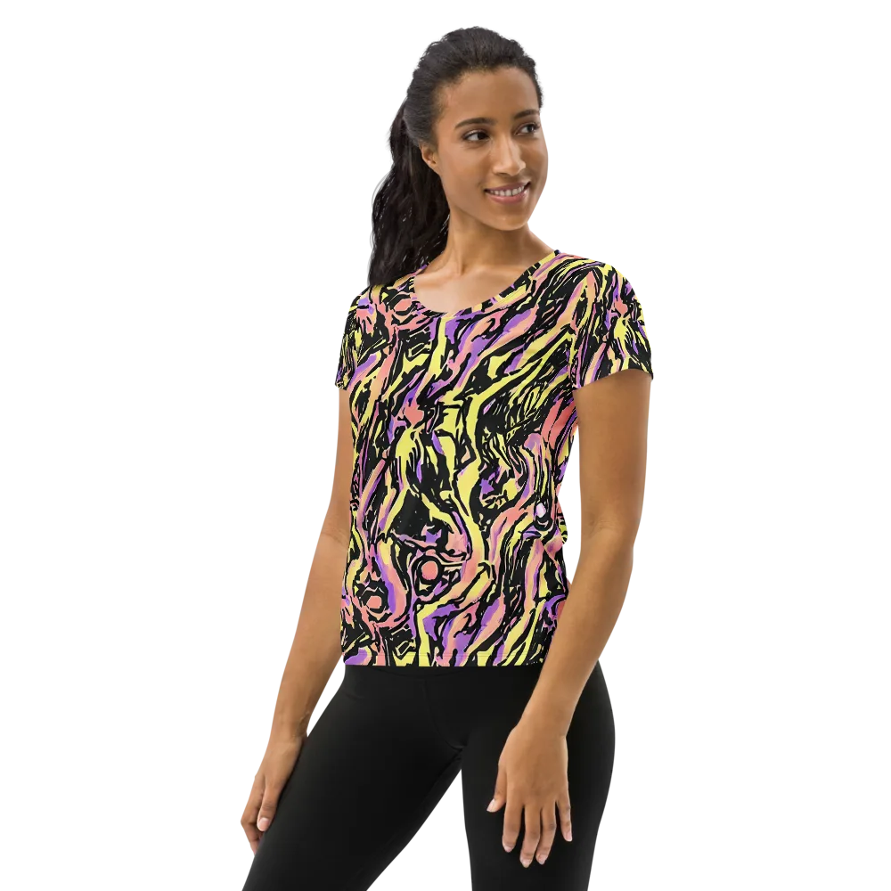 Pastel Riot on Women's Athletic T-Shirt — Left