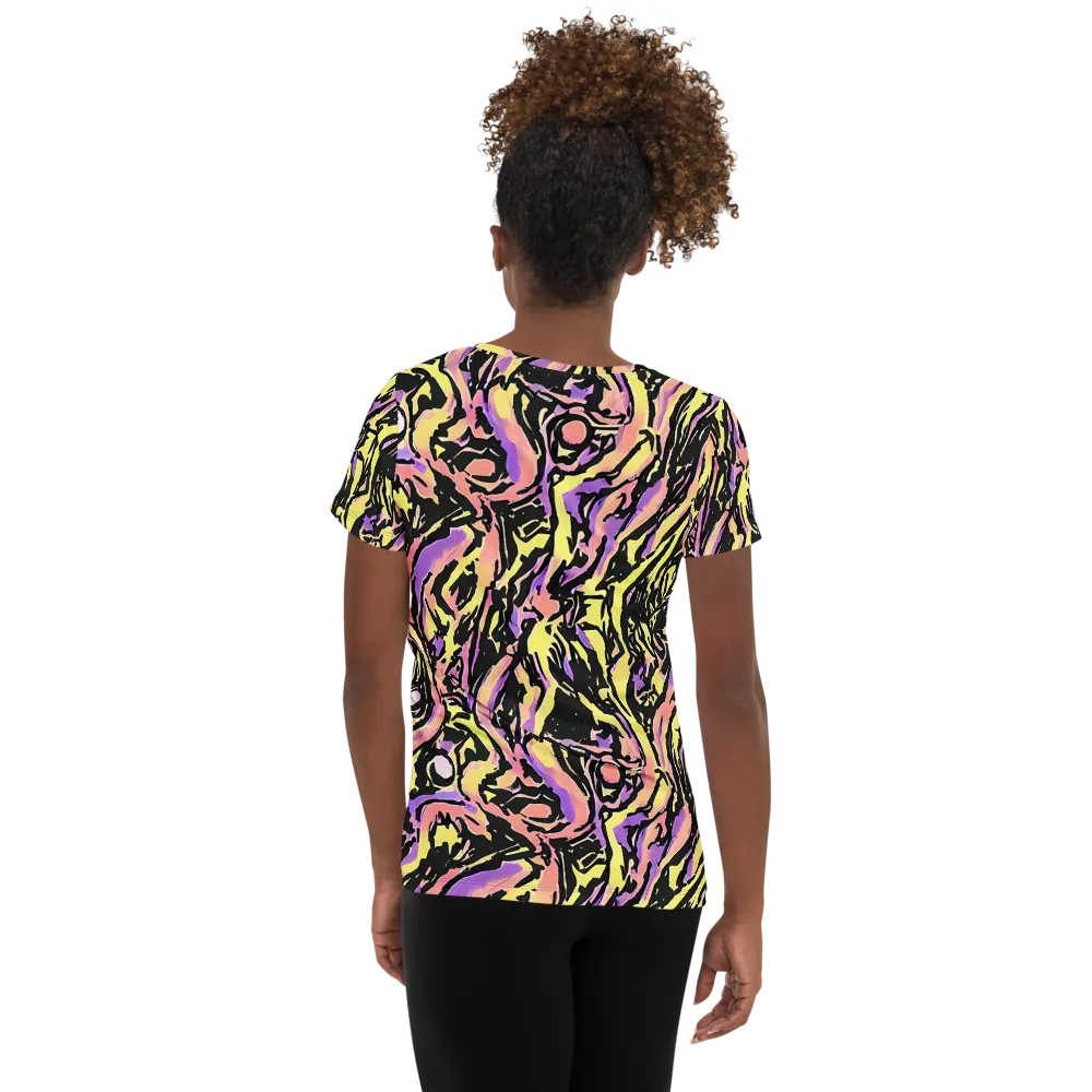 Pastel Riot on Women's Athletic T-Shirt — Back