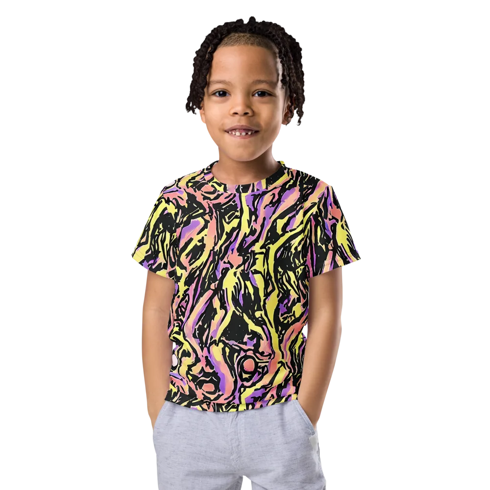 Pastel Riot on Kids Crew Neck T-Shirt — Front