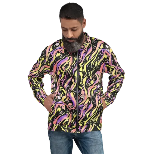 Pastel Riot on a Bomber Jacket