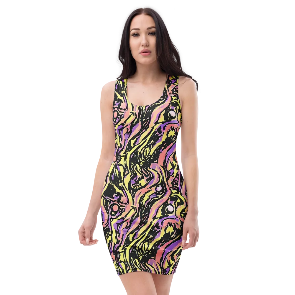 Pastel Riot on Bodycon Dress — Front