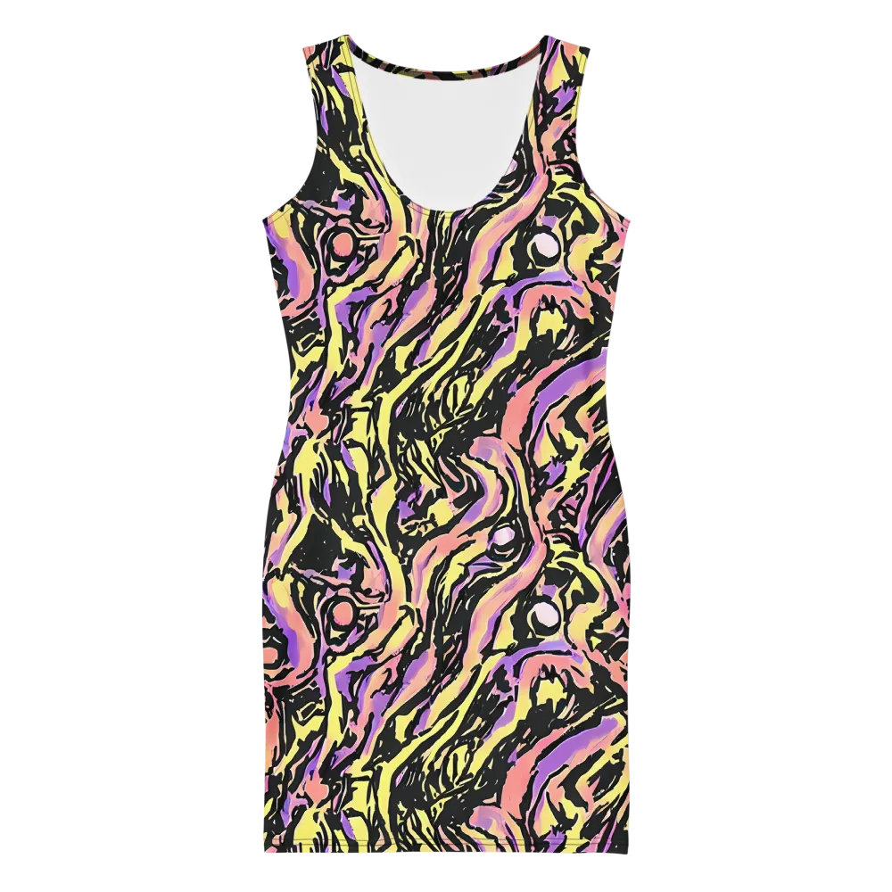 Pastel Riot on Bodycon Dress — Front