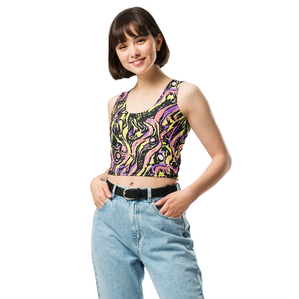 Pastel Riot on Crop Top — Front