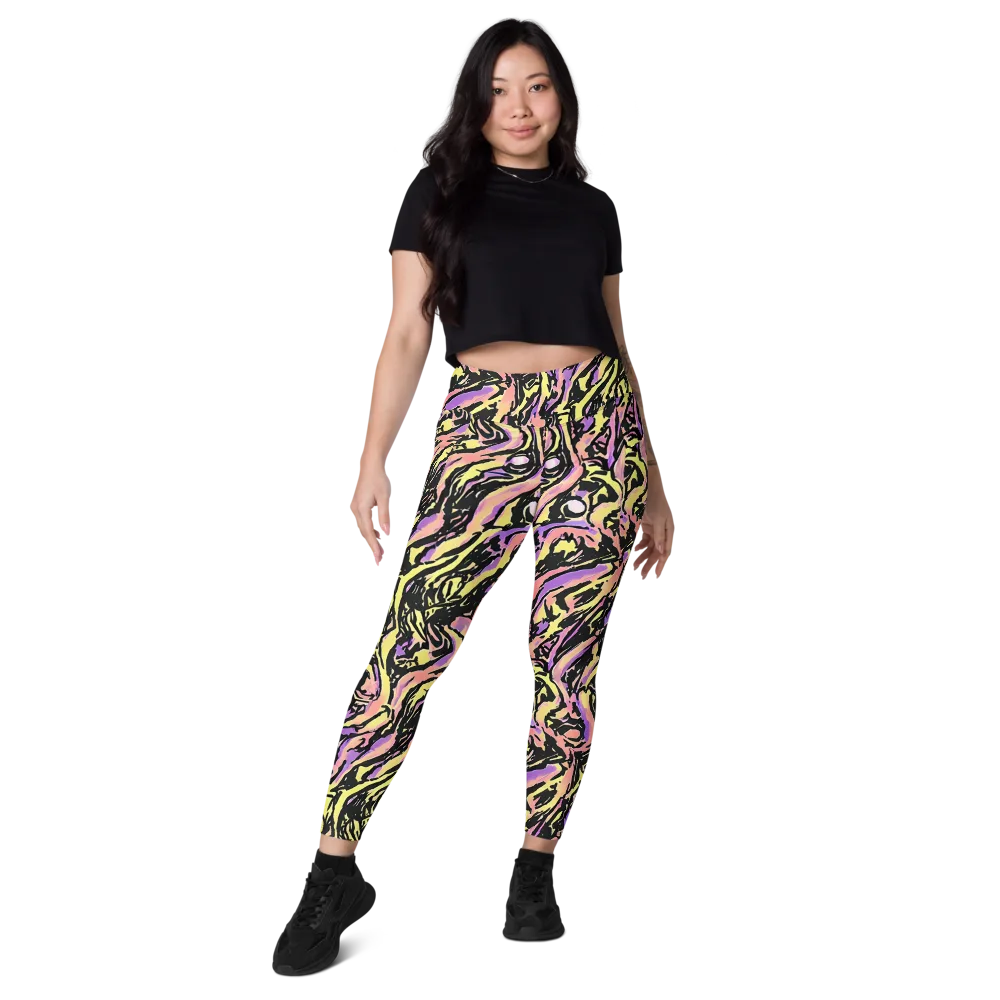 Pastel Riot on Leggings with Pockets — Front