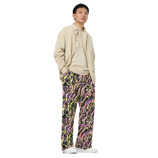 Pastel Riot on a Wide-Leg Pants