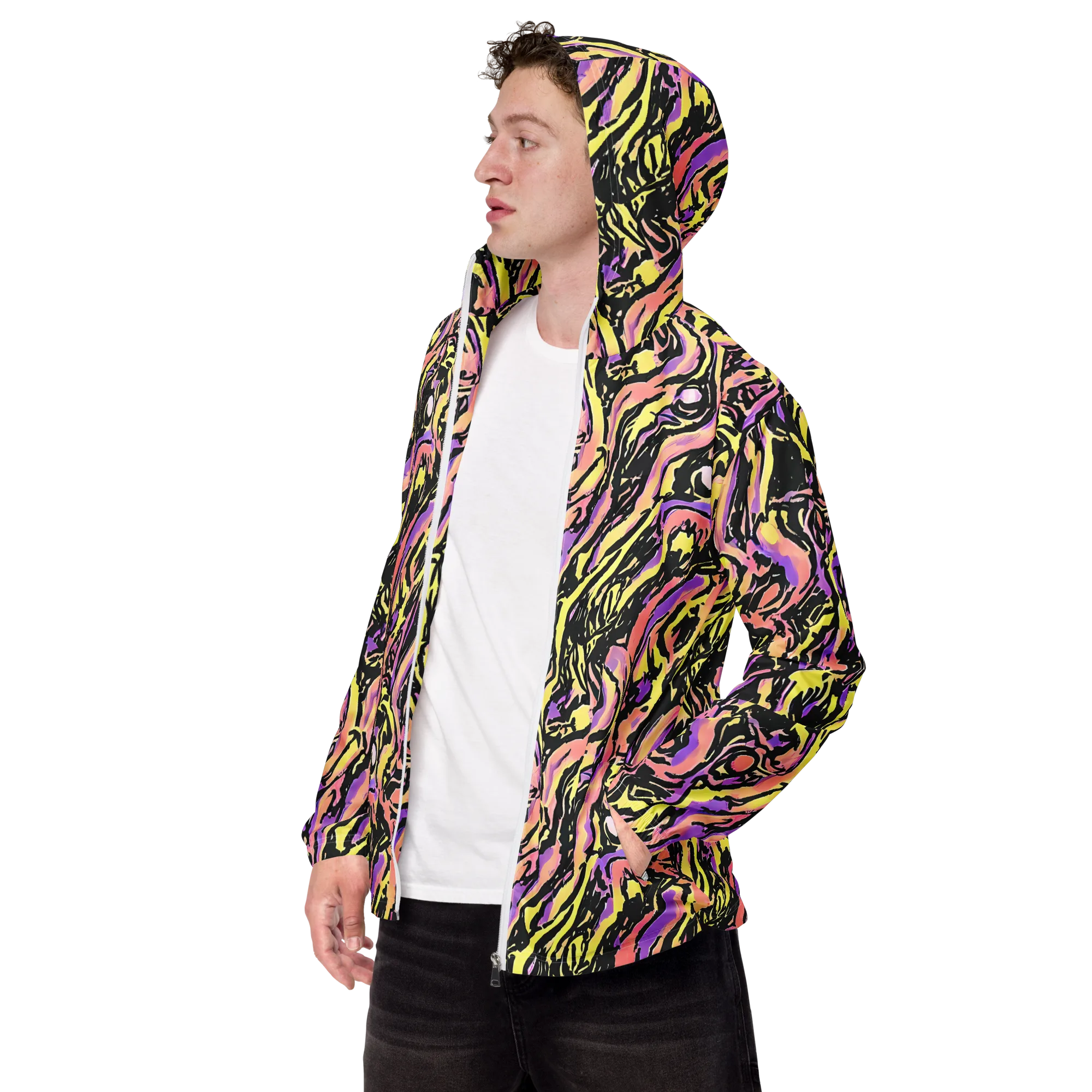 Pastel Riot on Men's Windbreaker — Left Front