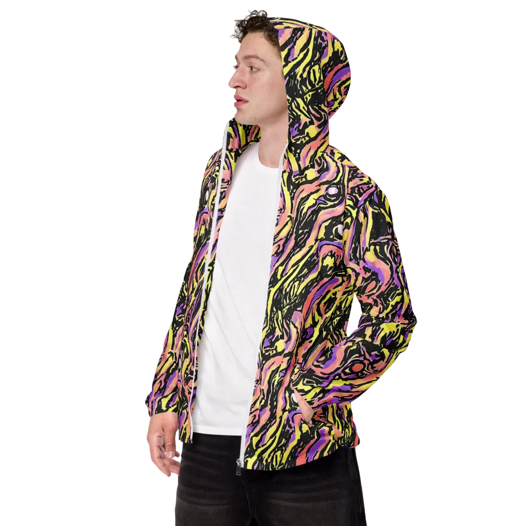 Pastel Riot on Men's Windbreaker — Left Front