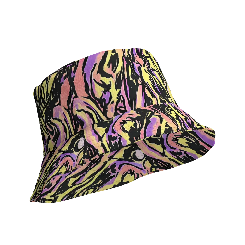 Pastel Riot on Reversible Bucket Hat — Product details Outside