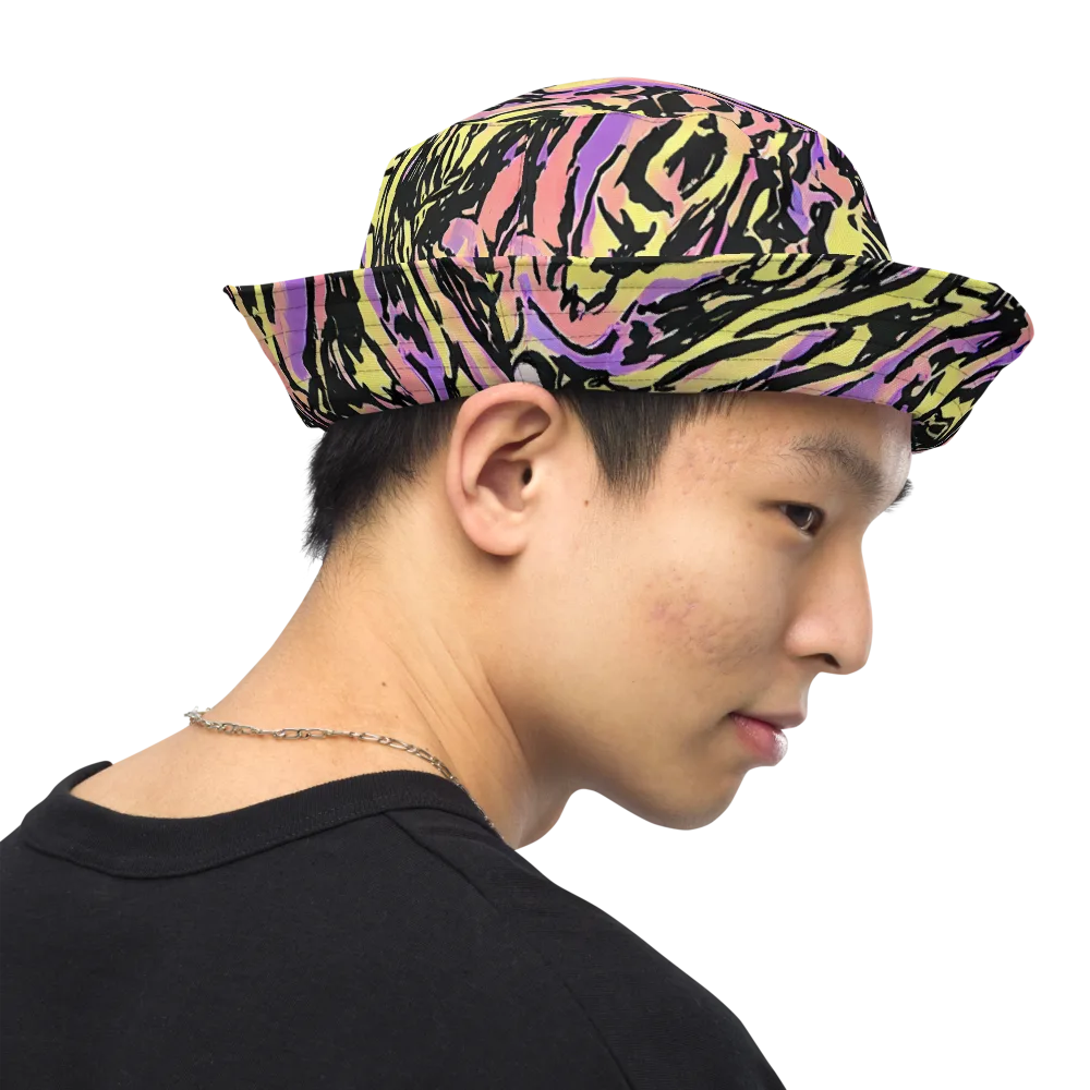Pastel Riot on Reversible Bucket Hat — Right Outside