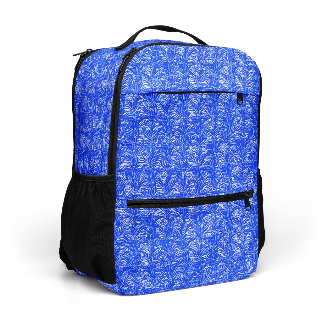 Cobalt Frond on Utility Backpack — Right Front