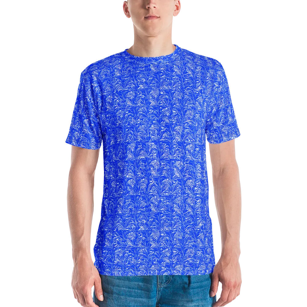 Cobalt Frond on Men's Crew Neck T-Shirt — Front