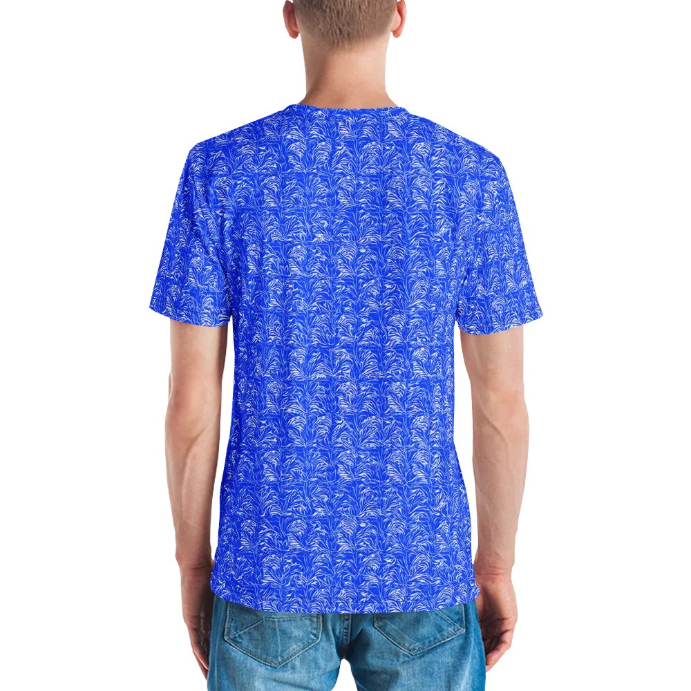 Cobalt Frond on Men's Crew Neck T-Shirt — Back