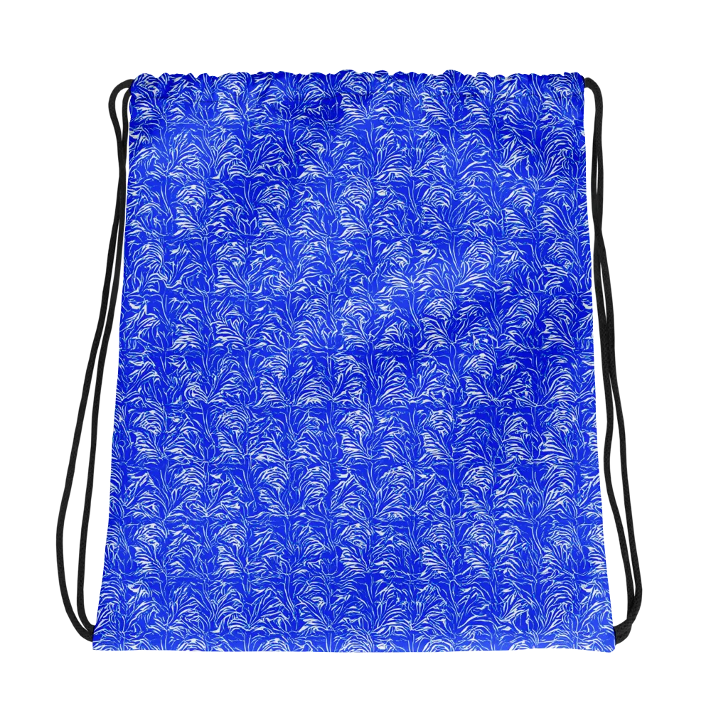 Cobalt Frond on Drawstring Bag — Photo