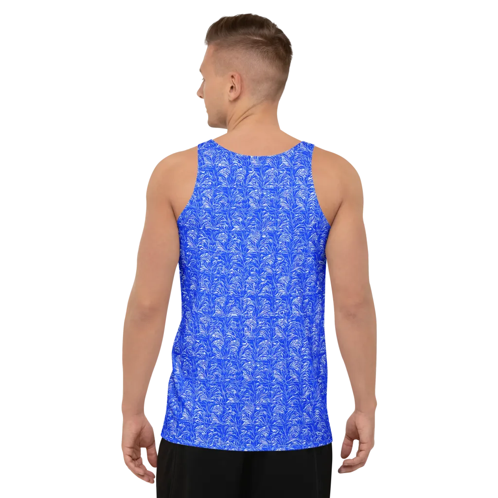 Cobalt Frond on Men's Tank Top — Back