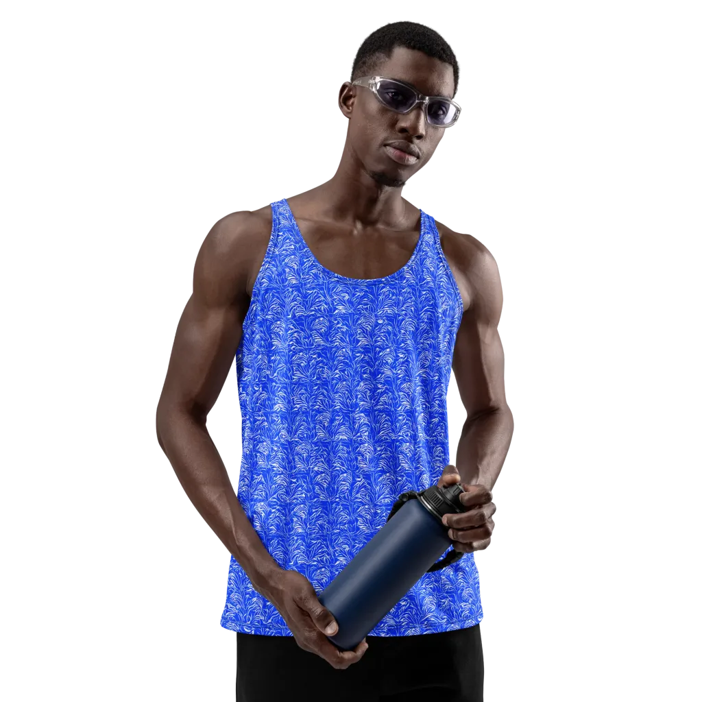 Cobalt Frond on Men's Tank Top — Front