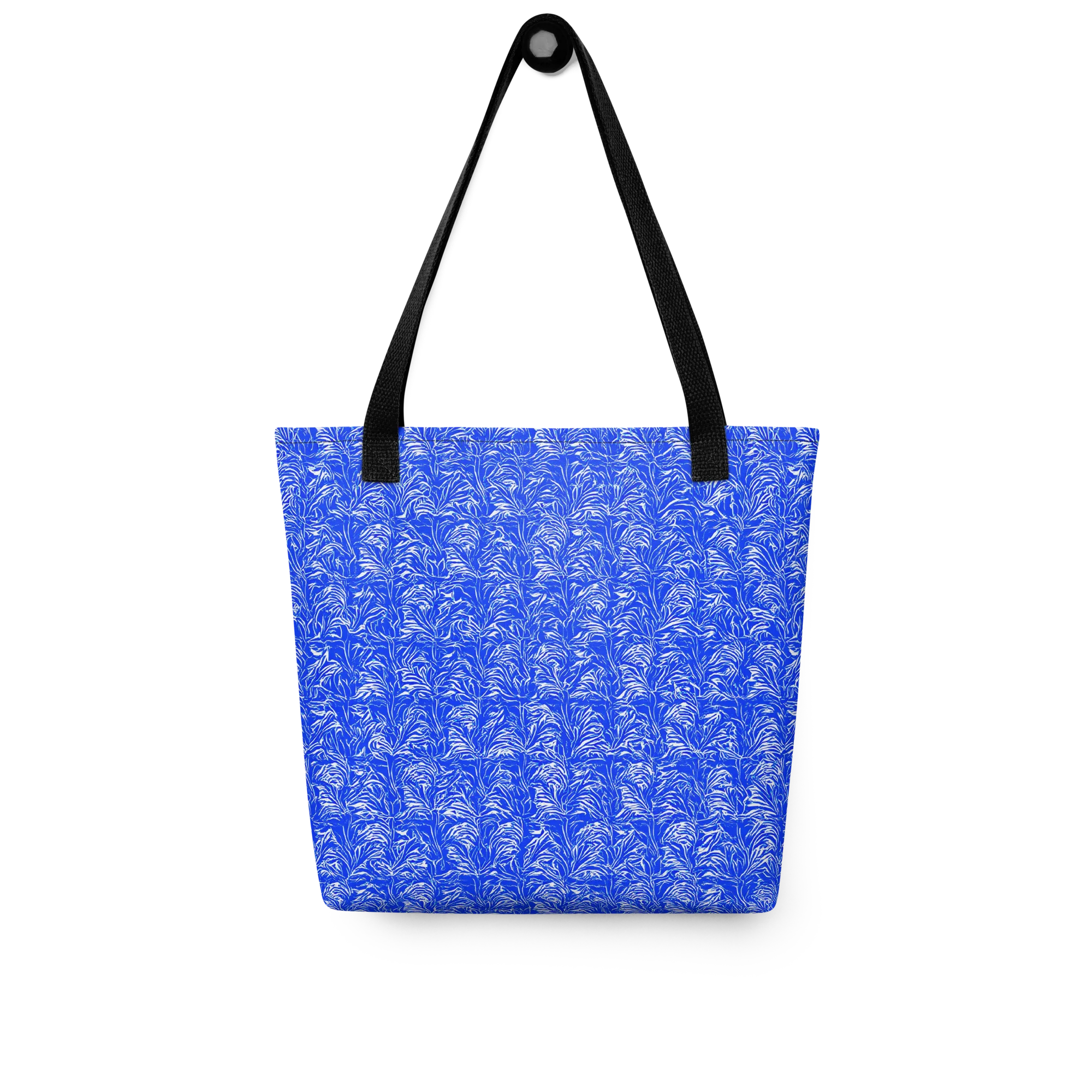 Cobalt Frond on Tote Bag — Front