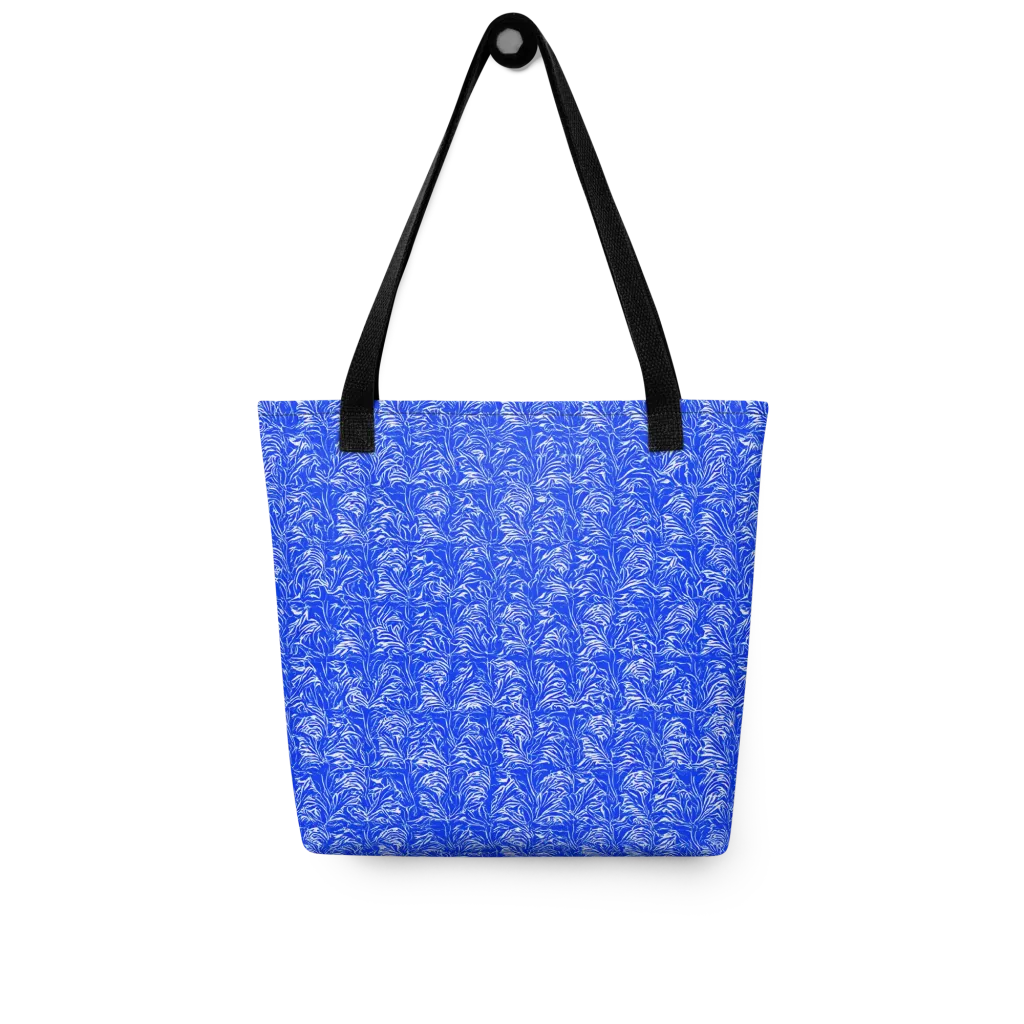 Cobalt Frond on Tote Bag — Front