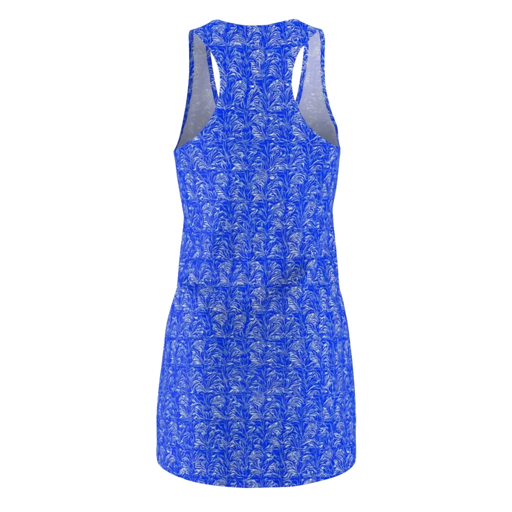 Cobalt Frond on Racerback Dress — Back