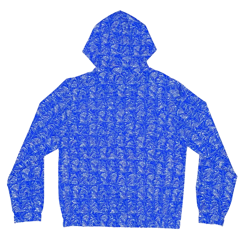 Cobalt Frond on Women's Full-Zip Hoodie — Back