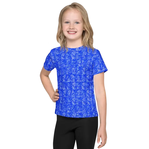 Cobalt Frond on a Kids Crew Neck T-Shirt