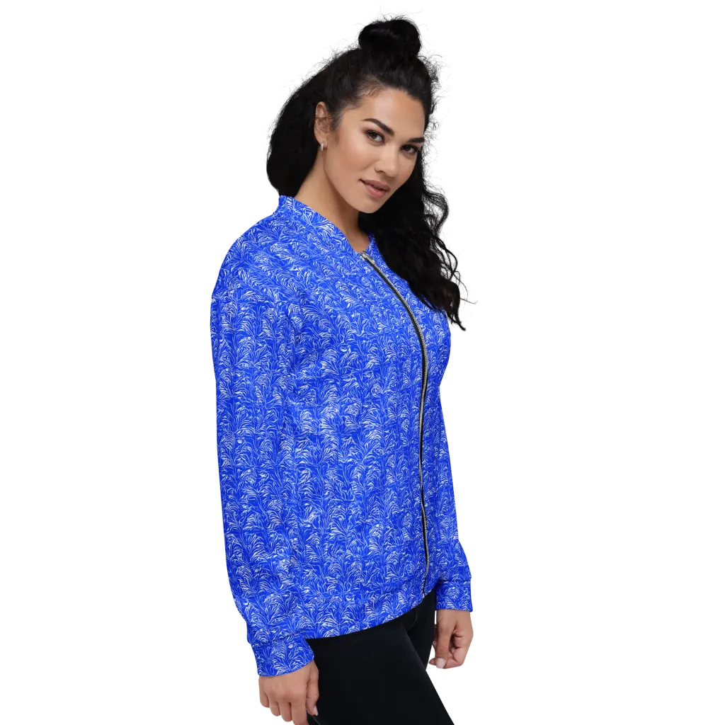 Cobalt Frond on Bomber Jacket — Right